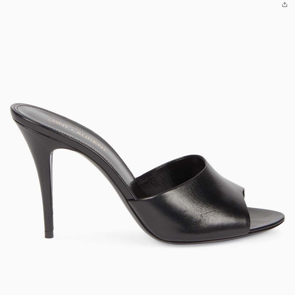 SAINT LAURENT LA 16 LEATHER 105 MULES - Picture 2 of 14